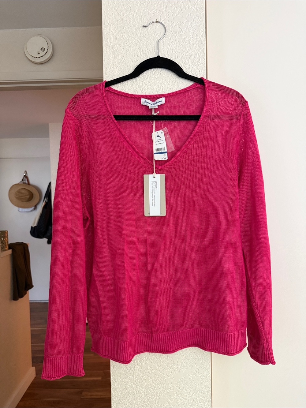 Tommy Bahama Fuchsia V-Neck Lightweight Sweater